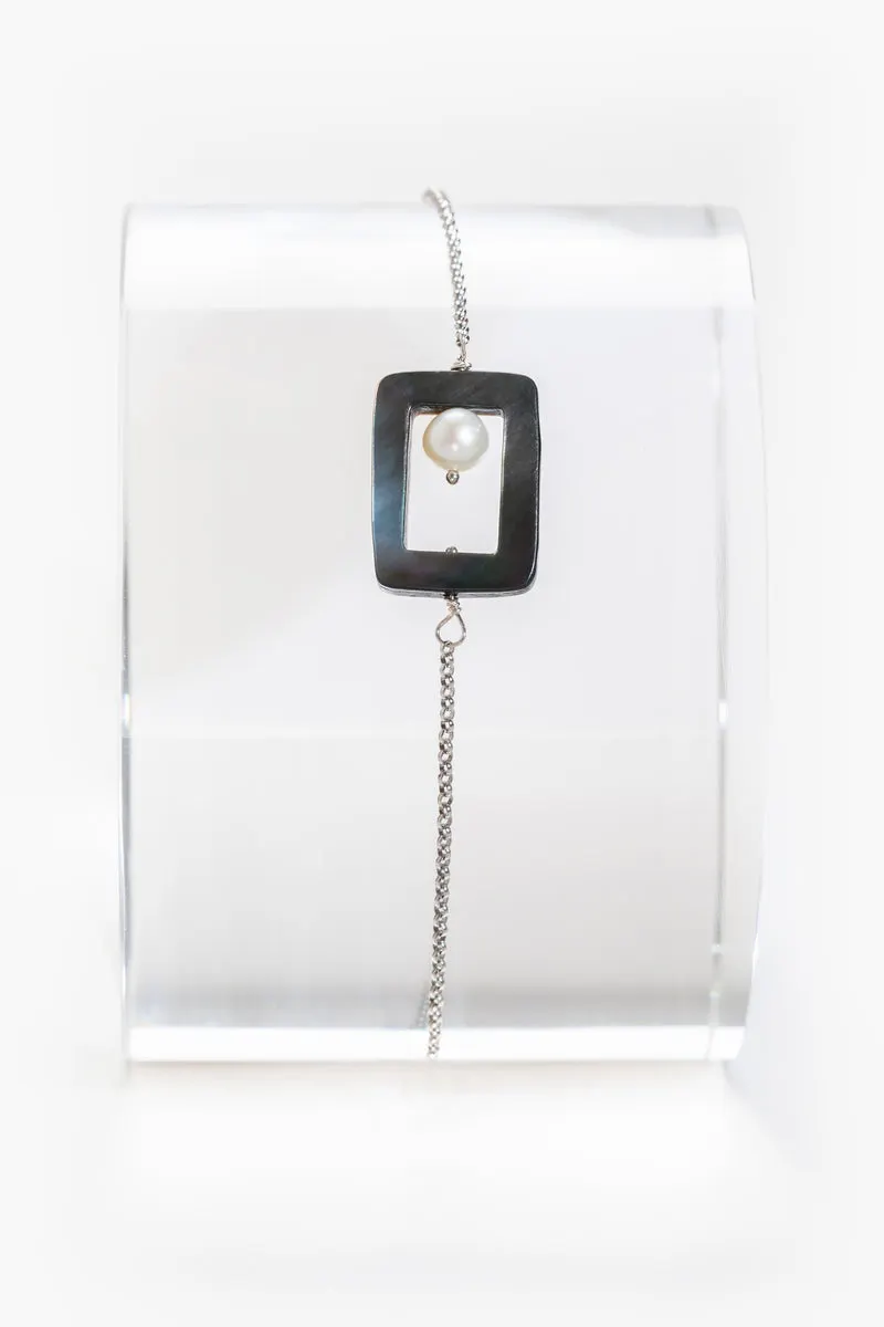 Bracelet rectangle noir et blanc