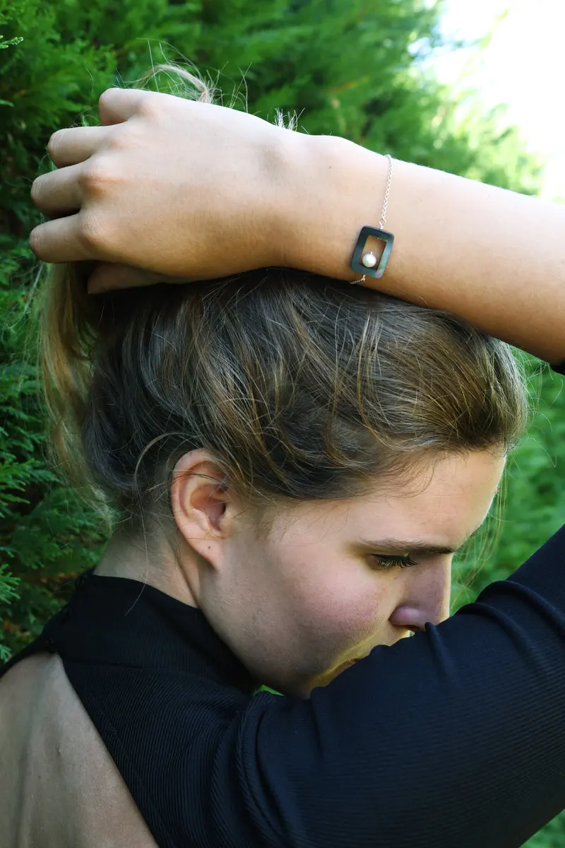 Bracelet rectangle noir et blanc