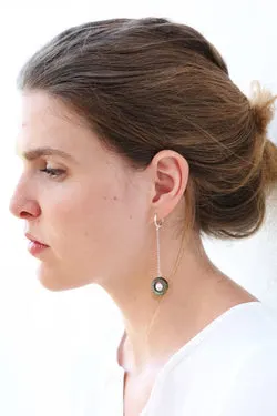 Boucles d'oreilles longues Sel et Poivre, grande nacre