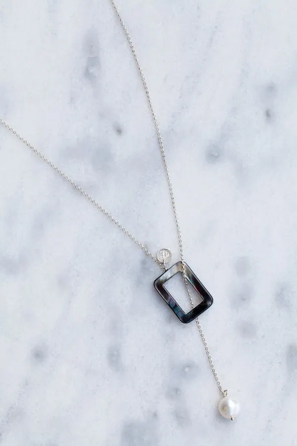 Collier Cravate rectangle Sel et Poivre